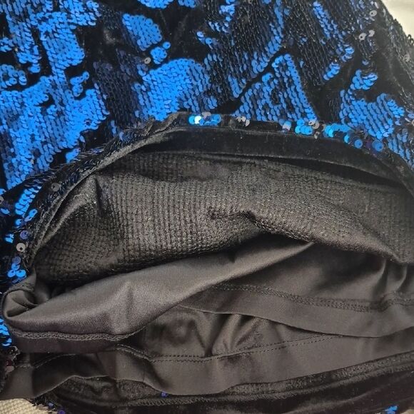 Zara Black and Blue Sequin Mini Dress - Picture 9 of 16